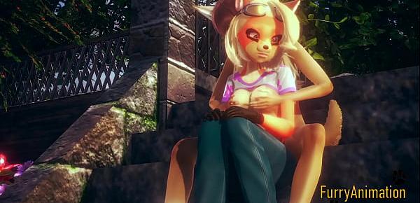  Crash Bandicoot Furry Hentai - Coco fingering and fucked in a Jarden - Anime Manga Yiff Japanese Porn